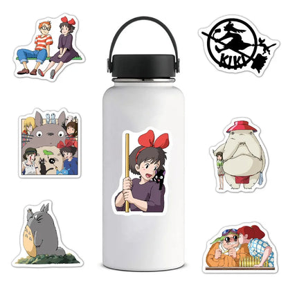 50PCS   Hayao Miyazaki My Neighbor Totoro Little Witch Anime Cartoon Graffiti Waterproof Notebook Skateboard Stickers