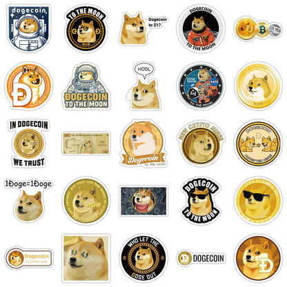 50PCS Cartoon Cute Dog Coin Graffiti Stickers Personalized Decoration Motorcycle Luggage Notebook Stickers