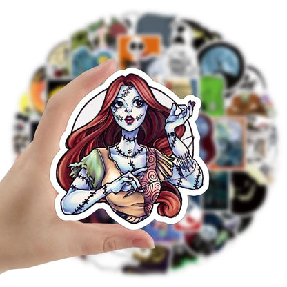 50PCS Cartoon Film and Television Christmas Fright Night Graffiti Stickers Personalized Fashion Creative Trend DIY Exquisite Decorative Decals for Cups Helmets Skateboards Popular Stickers Toys