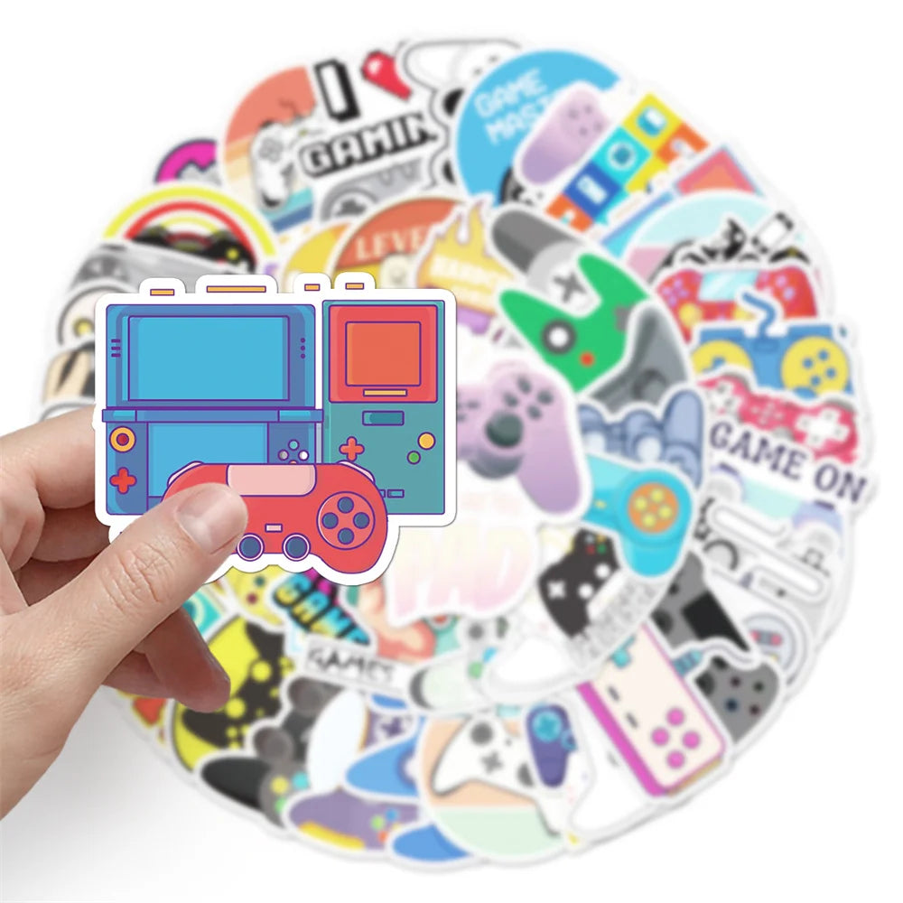 /50PCS Cartoon Gamepad Graffiti Children Stickers Luggage Mobile Phone Case Laptop Waterproof PVC Stickers