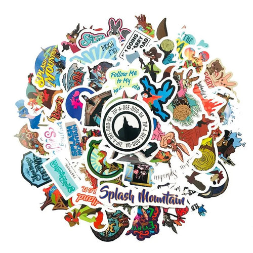 50PCS American drama Splash Mountain Cartoon Graffiti Laptop Luggage Skateboard Guitar Waterproof Stickers
