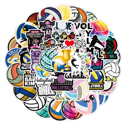 50PCS Art Illustration Popular Creative Cartoon Sports Volleyball Series Decorative Style Graffiti Stickers Personalised Fashion Creative DIY Exquisite Decorative Decals Suitable For Cups, Helmets, Skateboards Popular Stickers Toys