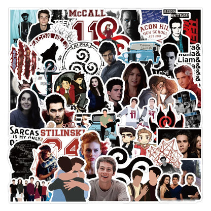 50PCS American Drama Teen Wolf Graffiti Sticker Waterproof Suitcase Notebook Refrigerator Personality Water Cup