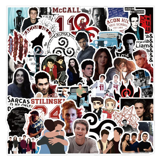 50PCS American Drama Teen Wolf Graffiti Sticker Waterproof Suitcase Notebook Refrigerator Personality Water Cup