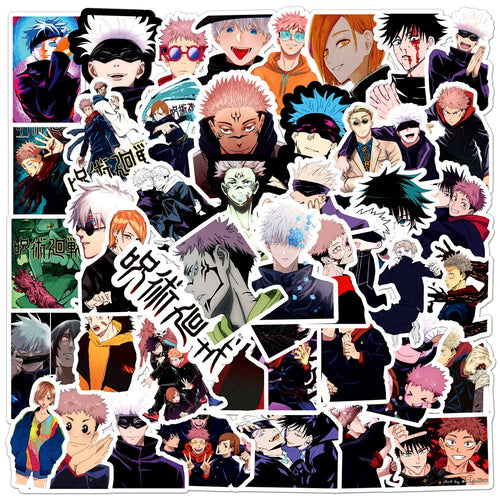 50PCS cartoon Japanese anime Jujutsu Kaisen graffiti stickers, personalized DIY motorcycle luggage, laptop, mobile phone waterproof decorative sticker toys