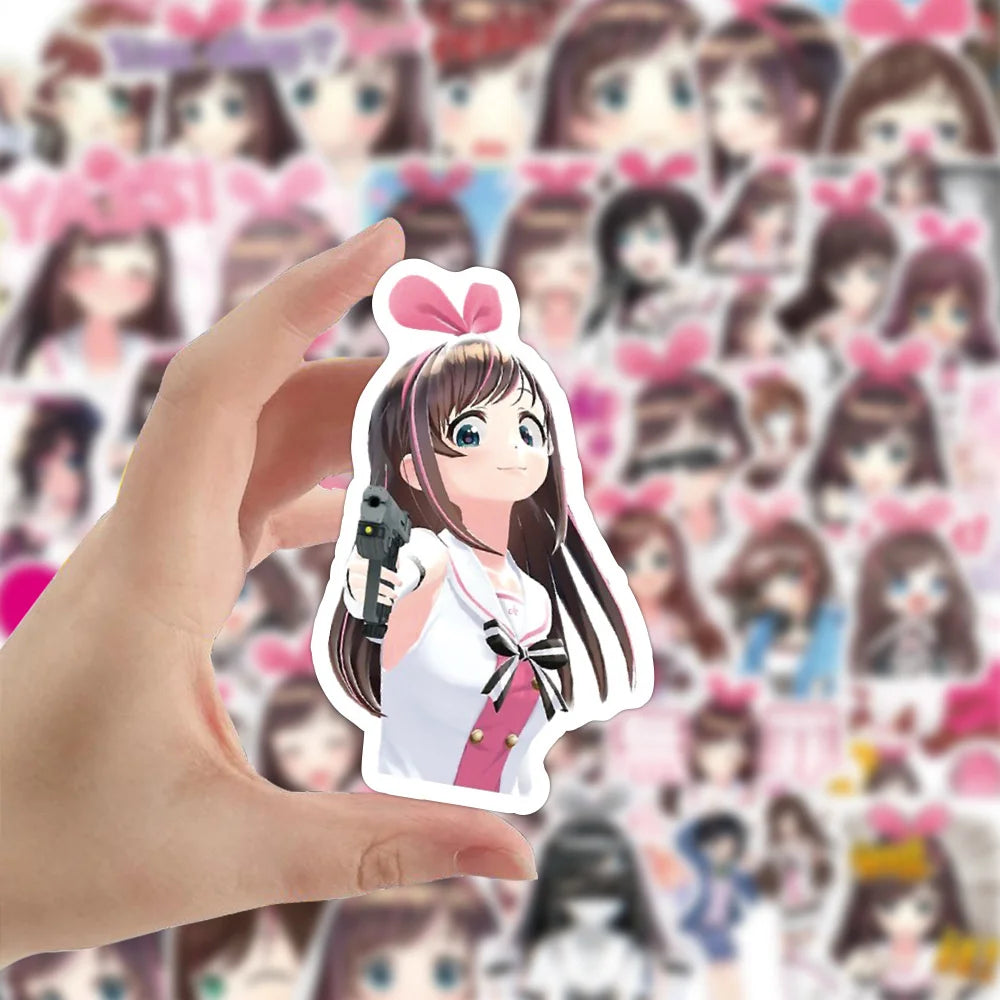50PCS Cute Girl Tripping Love Graffiti Trolley Case Scooter Refrigerator Water Cup Waterproof Child Sticker