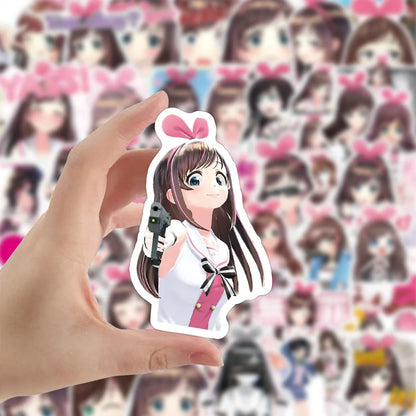 50PCS Cute Girl Tripping Love Graffiti Trolley Case Scooter Refrigerator Water Cup Waterproof Child Sticker
