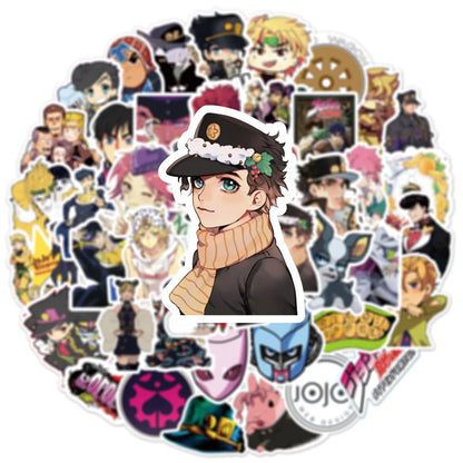 50PCS Cartoon JOJO's Bizarre Adventure Anime Graffiti Sticker Notebook Guitar Bike Skateboard Waterproof Sticker