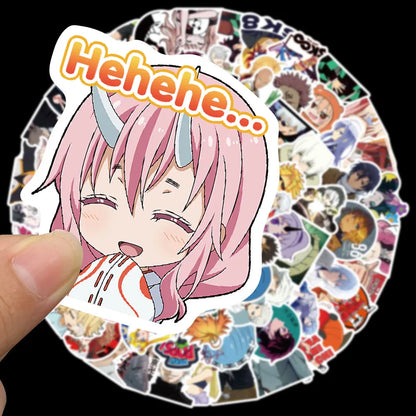 50PCS Cartoon Animation Creative Graffiti Demon Slayer Attack on Titan Guitar Phone Case Gift Toy Sticker Decal
