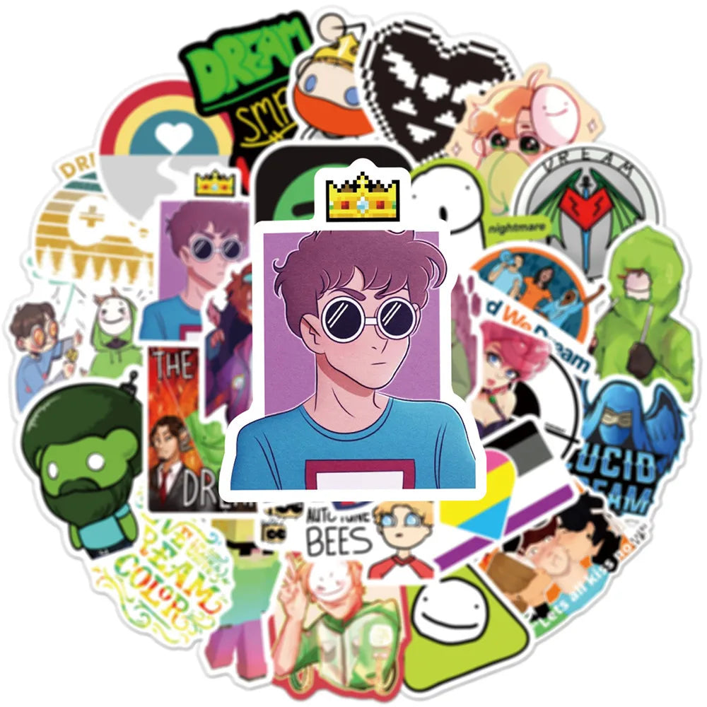 50 pieces of dreamy Smp hot and cute graffiti stickers, personalized and creative decorative stickers, DIY luggage, guitar, refrigerator, helmet and fashionable toy stickers
