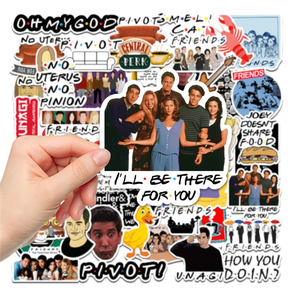 50PCS New American Drama Friends Graffiti Waterproof Sticker Suitcase Notebook Refrigerator Skateboard Water Cup
