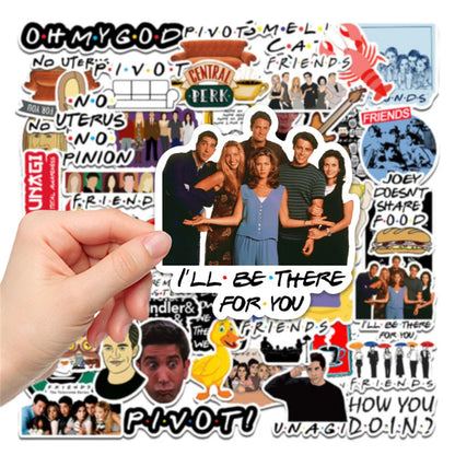 50PCS New American Drama Friends Graffiti Waterproof Sticker Suitcase Notebook Refrigerator Skateboard Water Cup