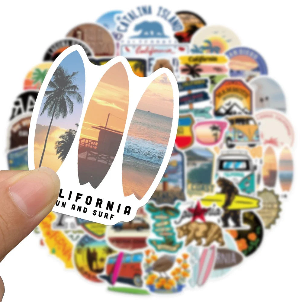 50PCS         CaliforniaGraffiti Stickers Can Decorate Luggage Water Cup Waterproof DIY New Product