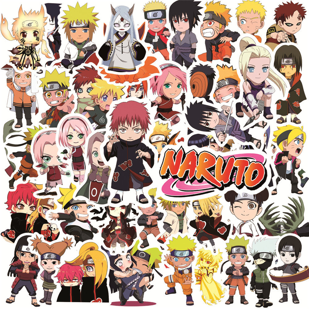 50PCS Chibi Naruto Stickers - Cute Anime Decals for Laptops, Water Bottles, Notebooks & Naruto Fan Gifts