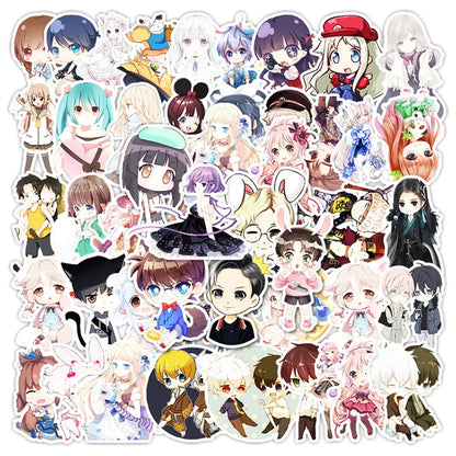 50 pieces of cartoon, fresh and cute animated girl graffiti stickers, personalized DIY diary, scooter, laptop, phone case decoration, waterproof sticker toys