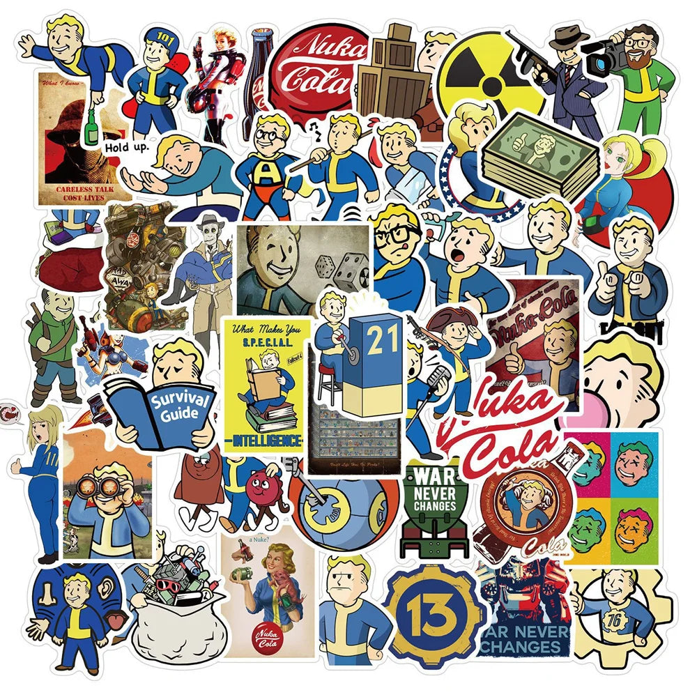 50PCS     FalloutGame Graffiti Waterproof Sticker Suitcase Notebook Skateboard Refrigerator Stationery Box Water Cup
