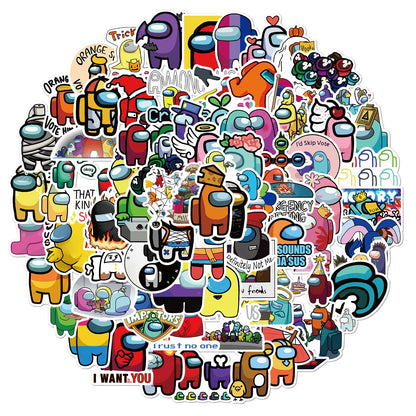 50PCS Games Hot Money Among Us Graffiti Waterproof Sticker Suitcase Notebook Mobile Phone Refrigerator Water Cup