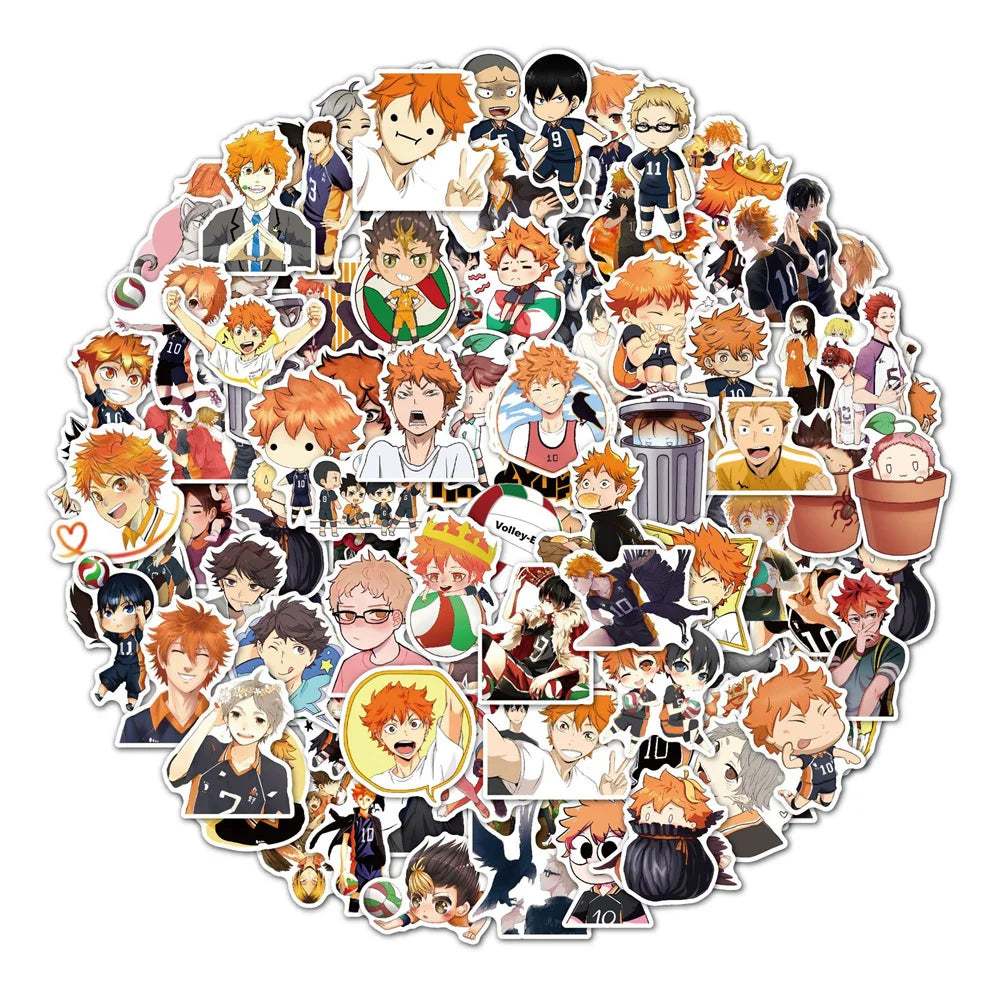 100PCS Cartoon Volleyball Teenager Anime Sticker Laptop Skateboard Guitar Waterproof Decorative Sticker