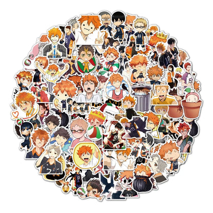 100PCS Cartoon Volleyball Teenager Anime Sticker Laptop Skateboard Guitar Waterproof Decorative Sticker