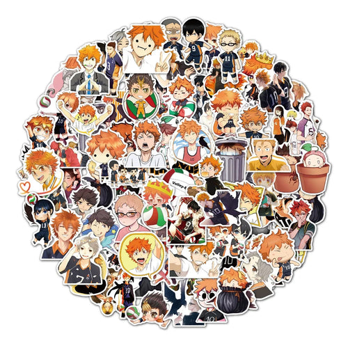 100PCS Cartoon Volleyball Teenager Anime Sticker Laptop Skateboard Guitar Waterproof Decorative Sticker