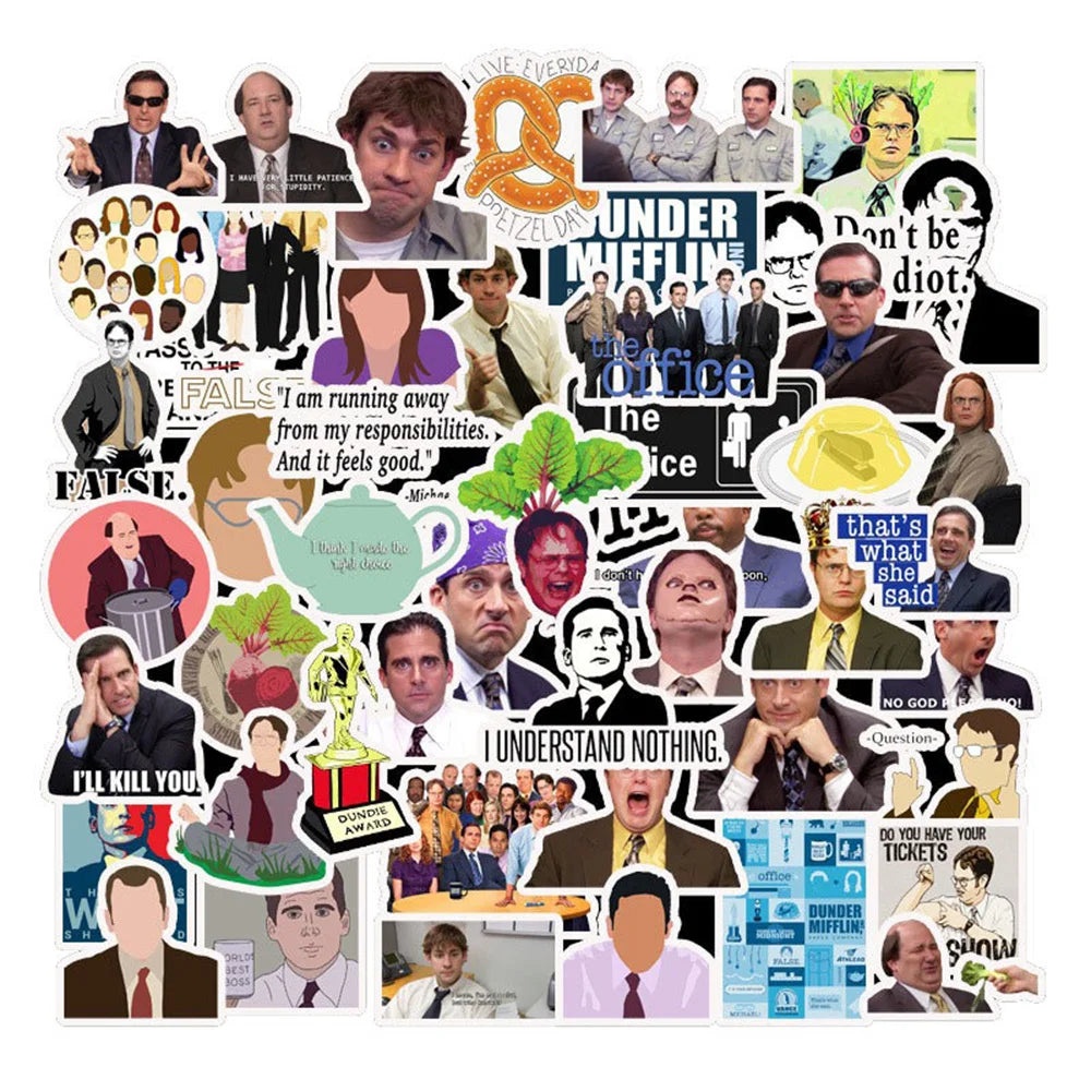 50PCS American Drama The Office Graffiti Waterproof Sticker Suitcase Notebook Refrigerator Stationery Box Helmet