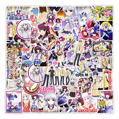 50 pieces of cartoon Riman Angel heartbeat doodle stickers, personalized DIY car trunk, scooter, laptop, phone case waterproof decorative sticker toys