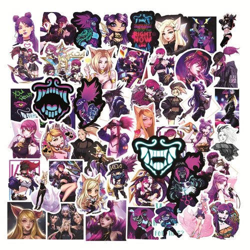 50PCS LOL Game KDA Graffiti Waterproof Sticker Suitcase Notebook Skateboard Refrigerator Stationery Box Water Cup