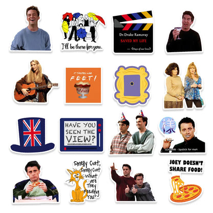 50PCS Friends Character Graffiti Waterproof Sticker Suitcase Notebook Refrigerator Skateboard StationeryBoxHelmet