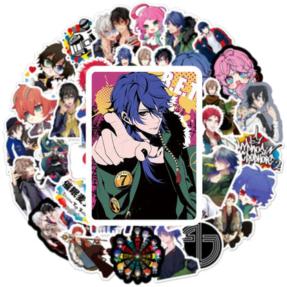 50PCS Anime Hypnosis Microphone Graffiti Guitar Skateboard Luggage Notebook Waterproof Helmet Gift Toy Sticker