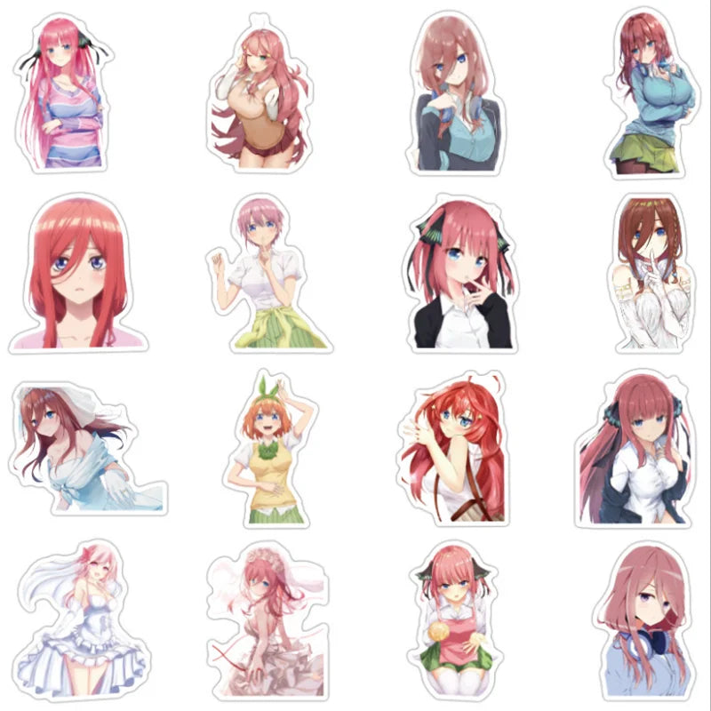 50PCS animated cute girl typical wedding graffiti stickers, personalized DIY notebook stickers, car trunk skateboard decorative stickers, toys