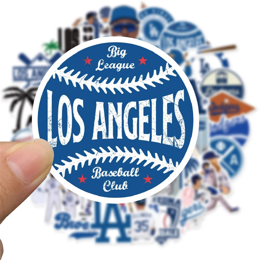 50PCS/Dodgers Series Baseball Sticker Laptop Guitar Motorcycle Luggage Skateboard Bike Waterproof Sticker