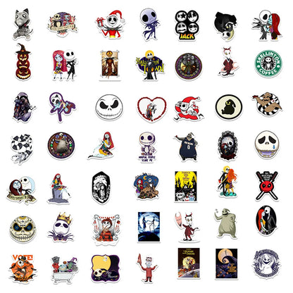 50PCS Horror Theme Christmas Night Waterproof Sticker Suitcase Notebook Refrigerator Skateboard Water Cup Helmet
