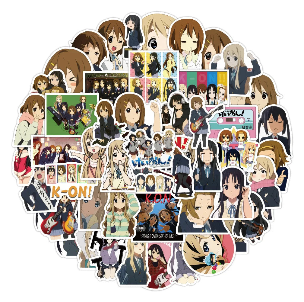 50pcs Cartoon Animation K-ON Light Tone Girl Graffiti Sticker Trunk Helmet Refrigerator Notebook Sticker