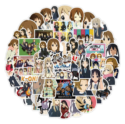 50pcs Cartoon Animation K-ON Light Tone Girl Graffiti Sticker Trunk Helmet Refrigerator Notebook Sticker