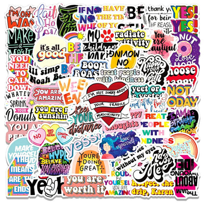 50PCS   Inspirational Classics Personality Graffiti Stickers Trolley Case Skateboard Refrigerator Laptop Sticker