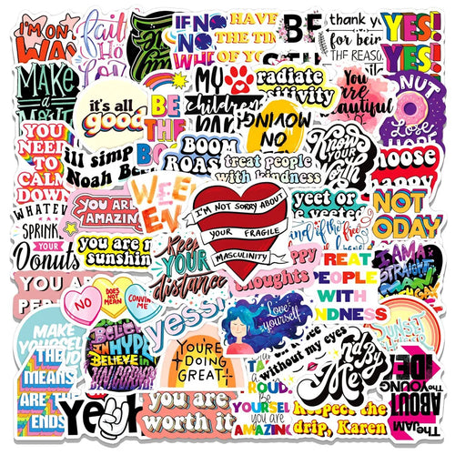 50PCS   Inspirational Classics Personality Graffiti Stickers Trolley Case Skateboard Refrigerator Laptop Sticker