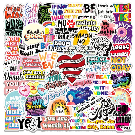 50PCS   Inspirational Classics Personality Graffiti Stickers Trolley Case Skateboard Refrigerator Laptop Sticker