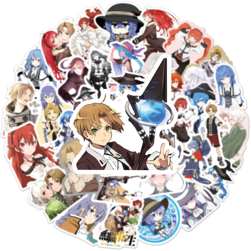 50PCS Unemployed Reincarnation Cartoon Anime Sticker Notebook Guitar Skateboard Phone Toy Sticker