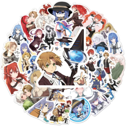 50PCS Unemployed Reincarnation Cartoon Anime Sticker Notebook Guitar Skateboard Phone Toy Sticker
