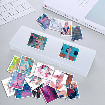 50 pieces of cartoon, lively and cute girl decoration style graffiti stickers, personalized, fashionable and creative trend DIY exquisite decorative decal cups, helmets, skateboard popular sticker toys