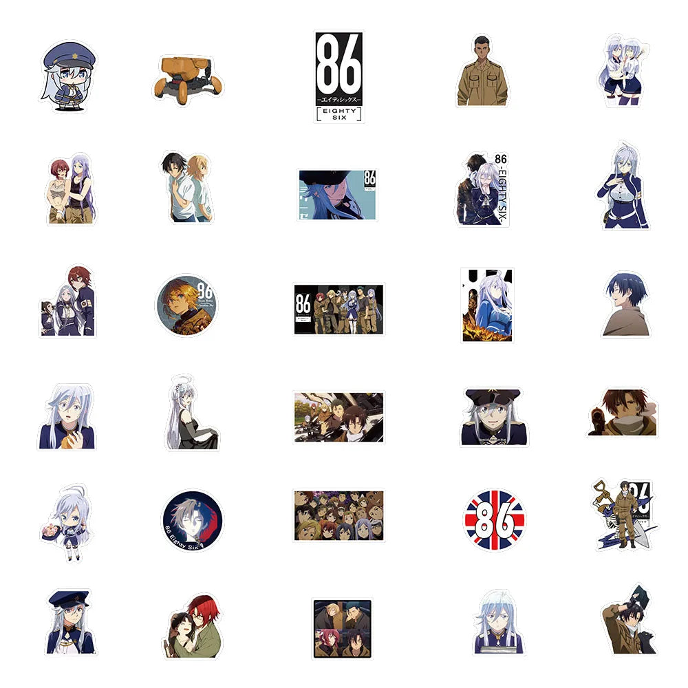 50PCS   Animation 86 Eighty Six-86: Nonexistent Theater Personalized Graffiti Waterproof StickerStationeryBoxHelmet