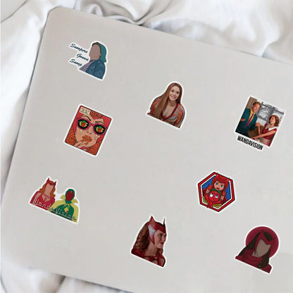50PCS Cartoon Version Scarlet Witch Fantasy World Decoration Scrapbook Guitar Phone Case Notebook Sticker