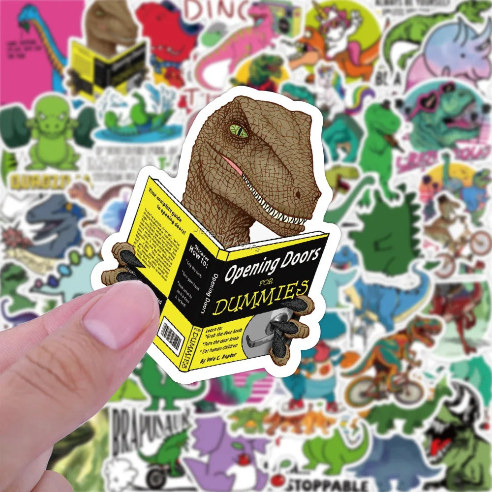 50PCS New Cute Dinosaur Cartoon Graffiti Waterproof Sticker Suitcase Notebook RefrigeratorSkateboardStationeryBox