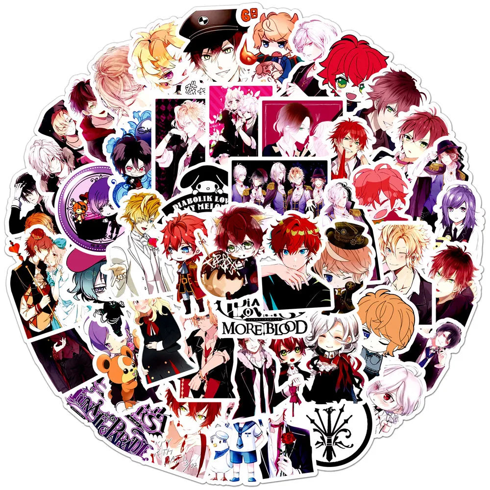 50PCS Diabolik Lovers Devil Lover Graffiti Waterproof Sticker Trolley Case Notebook Car Refri gerator Helmet Water Cup