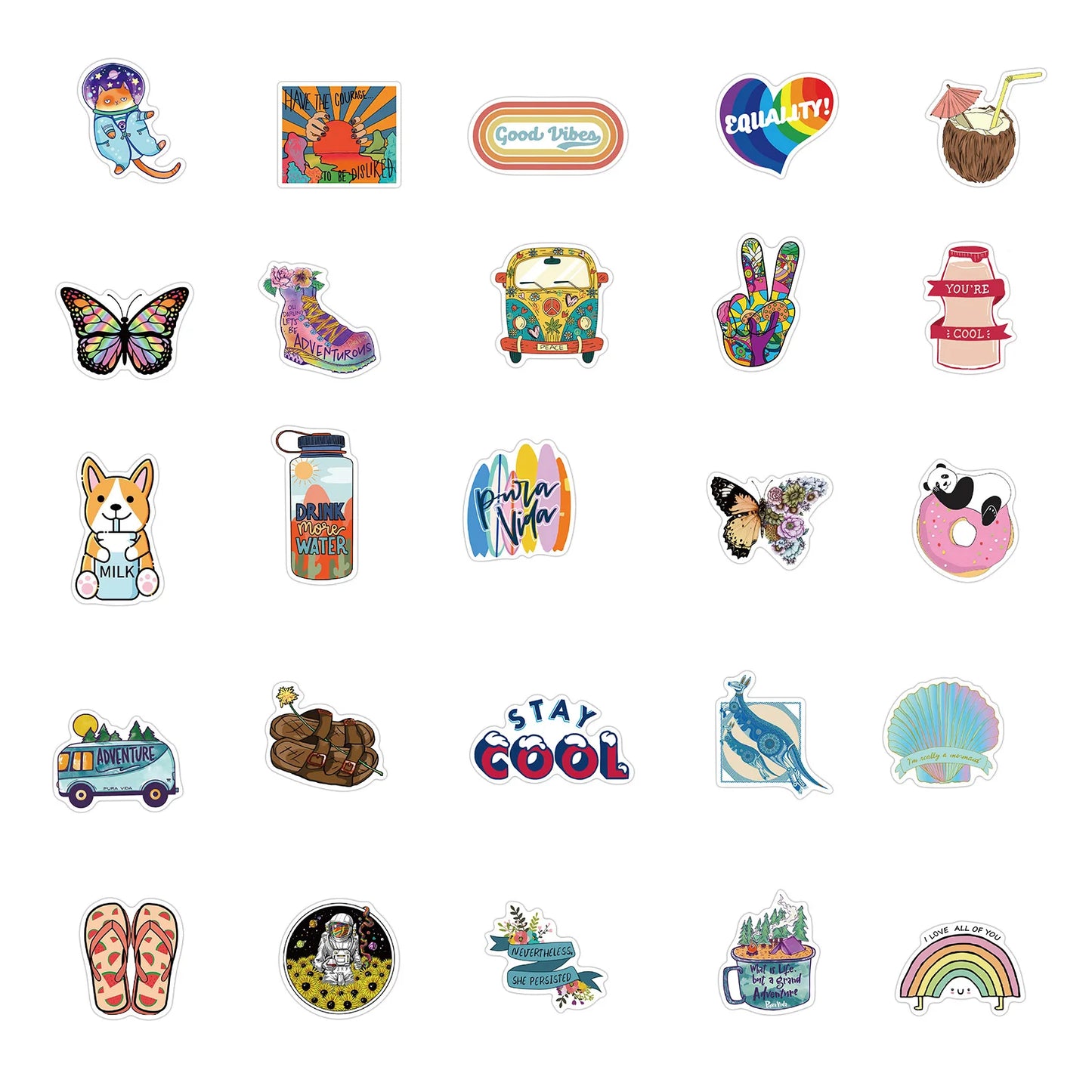 50PCS New Cartoon Stickers Decorative Luggage Motorcycle Trolley Case Laptop Waterproof Stickers