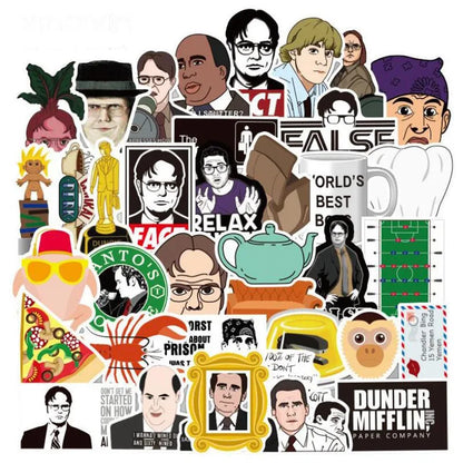 50PCS cartoon TV series character suitcase skateboard guitar graffiti waterproof sticker decoration