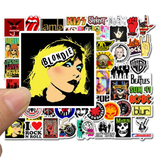 50pcs Classic Cartoon Rock Hip-Hop Band Graffiti Waterproof Skateboard Personalized Luggage Computer Stickers