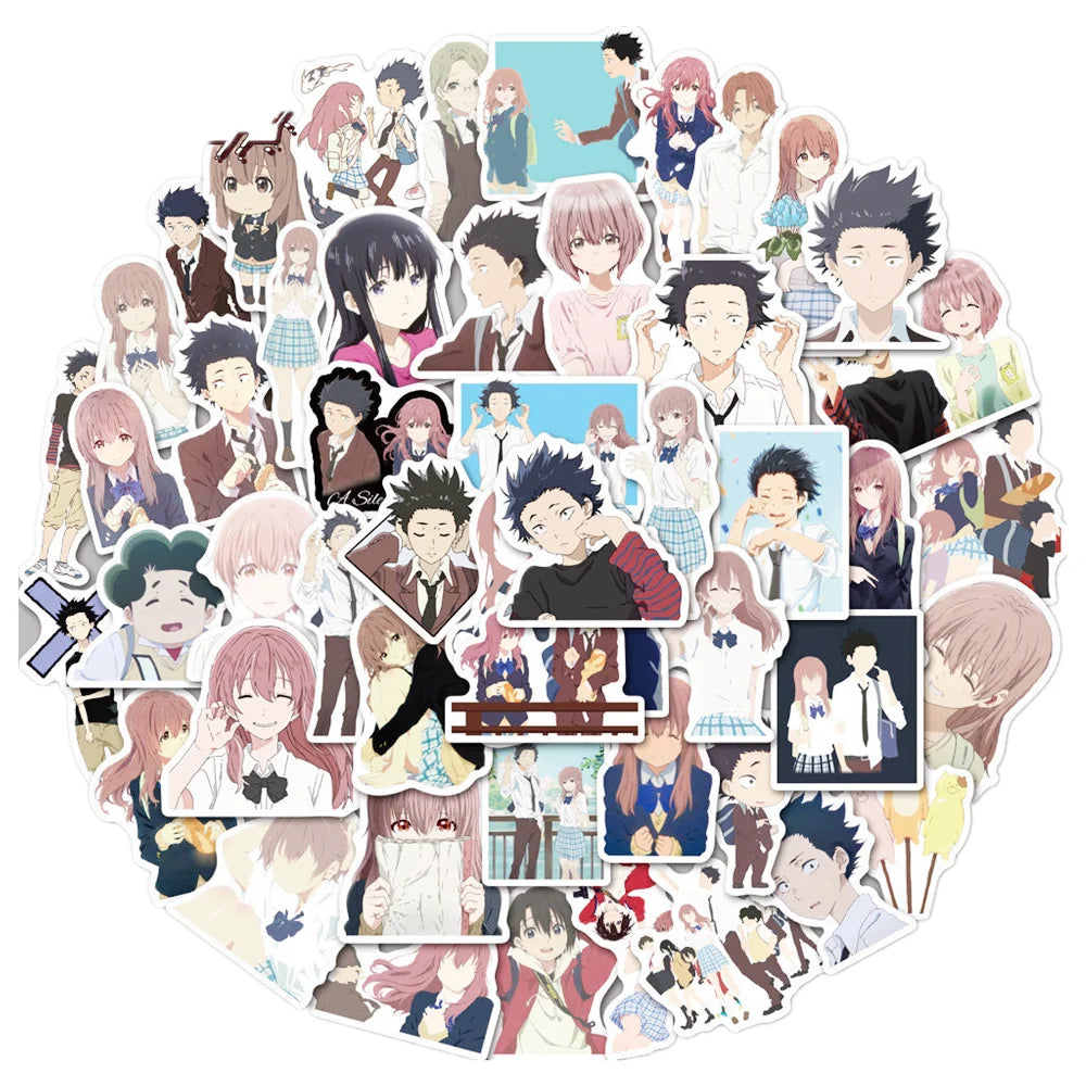 50PCS Art Illustration Popular Creative Cartoon Japanese Campus Anime Characters Series Decorative Style Graffiti Stickers Personality Fashion Creative DIY Exquisite Decorative Decals Suitable For Cups, Helmets, Skateboards Popular Stickers Toys