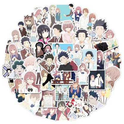 50PCS Art Illustration Popular Creative Cartoon Japanese Campus Anime Characters Series Decorative Style Graffiti Stickers Personality Fashion Creative DIY Exquisite Decorative Decals Suitable For Cups, Helmets, Skateboards Popular Stickers Toys