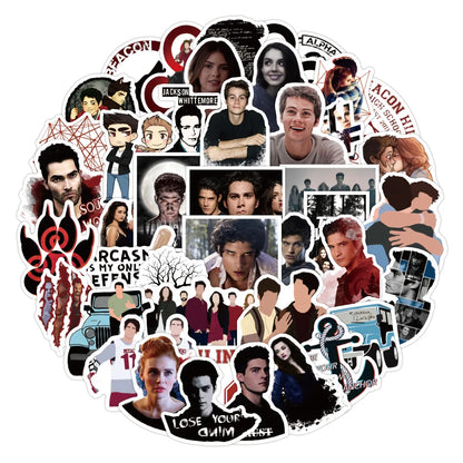 50PCS American Drama Teen Wolf Graffiti Sticker Waterproof Suitcase Notebook Refrigerator Personality Water Cup